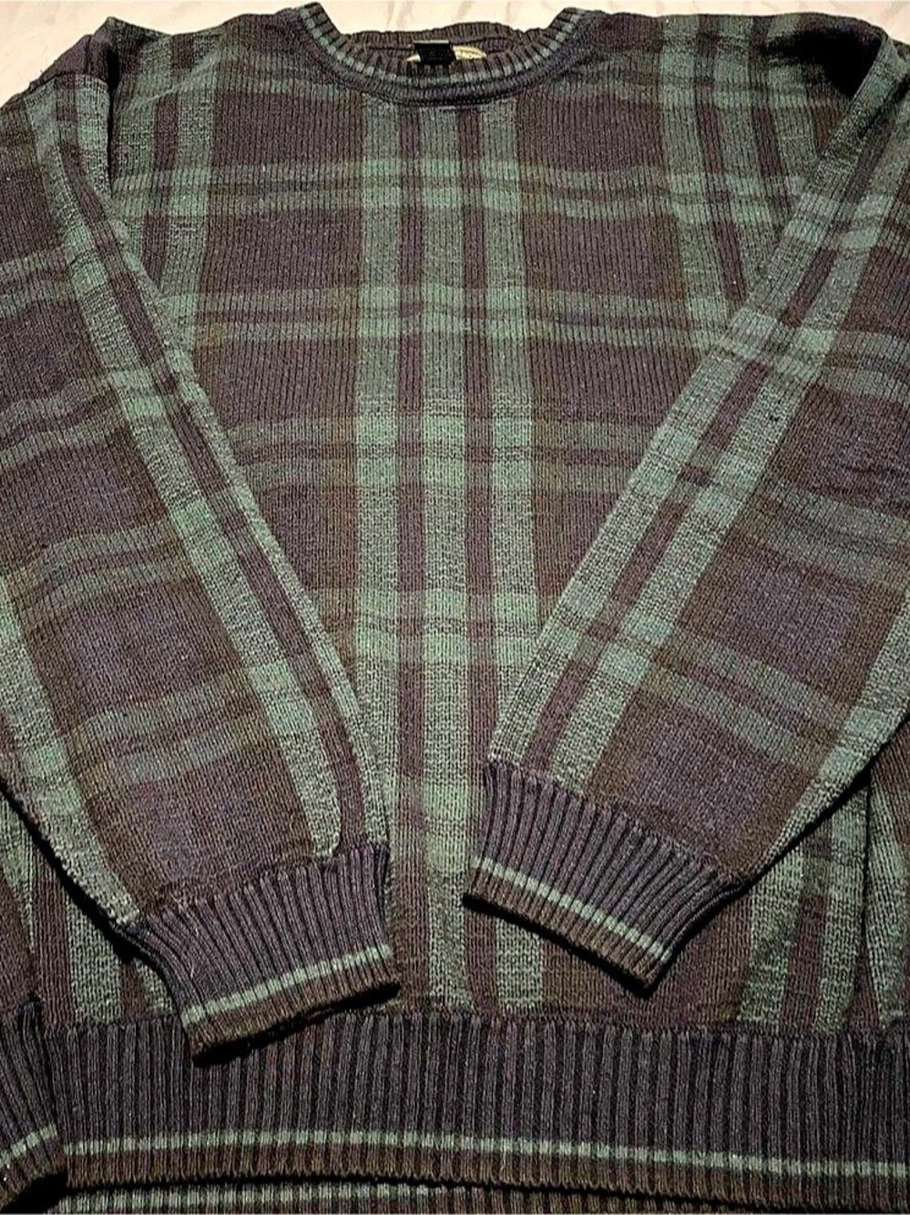 Croft & Barrow Men's Plaid Crewneck Sweater XL